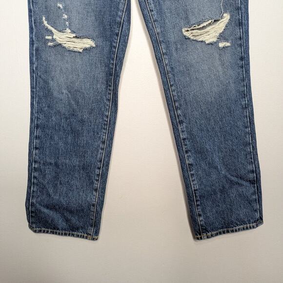 Carmar Blue Denim High Rise Straight Leg Distressed Ursula Jeans Size 29 NWT - Picture 7 of 11